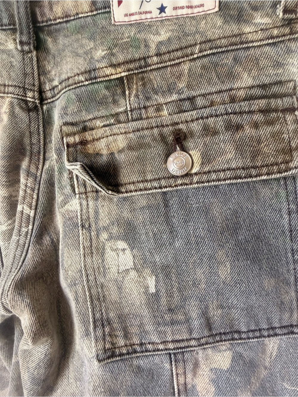 REVICE Camouflage Wide Leg Cargo Pants - Green Mix - Picture 9 of 11